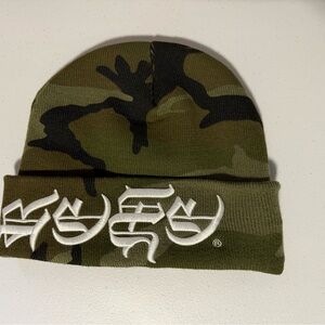 Supreme Camo Beanie with White Embroidery